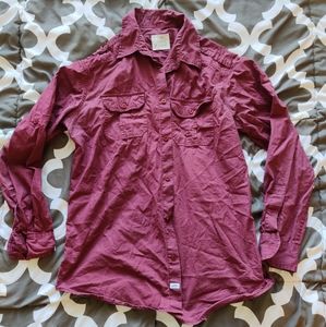 🤑4 for $20| PD&C button up maroon burgundy